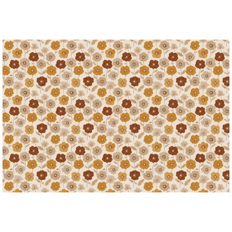 TAPETE RETRO-BLUMEN IN HERBSTTÖNEN - GEMUSTERTE TAPETEN - TAPETEN