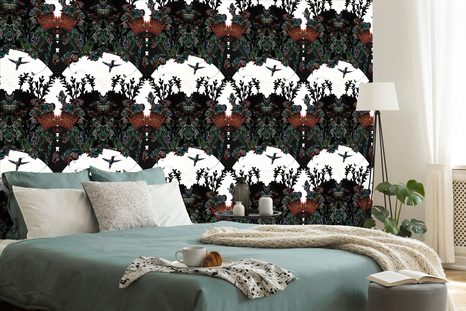 SAMOLEPÍCÍ TAPETA TAJEMNÝ LES S BÍLÝM POZADÍM - SAMOLEPÍCÍ TAPETY - TAPETY