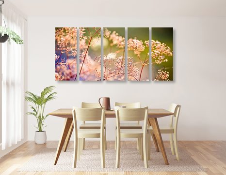 5-DÍLNÝ OBRAZ ZÁTIŠÍ Z KVĚTŮ - OBRAZY PŘÍRODY A KRAJINY - OBRAZY