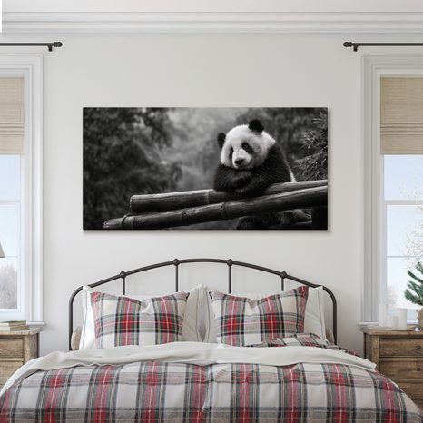 WANDBILD RUHIGER PANDA IN DER NATUR - BILDER TIERE - BILDER