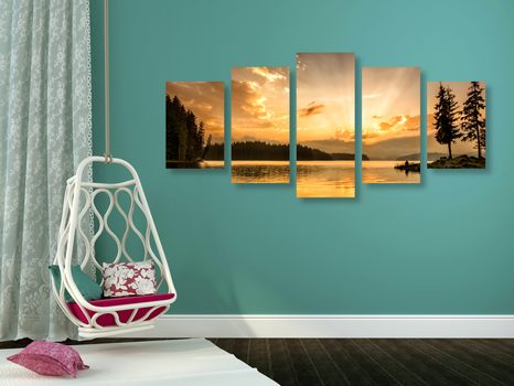 5 RÉSZES KÉP HEGYI TÓ - TERMÉSZET- ÉS TÁJKÉPEK - KÉPEK