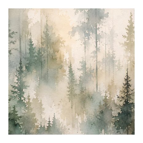 CANVASTAVLA DRÖMSK SKOG I MJUKA TONER - TAVLOR MED SKOG - TAVLOR
