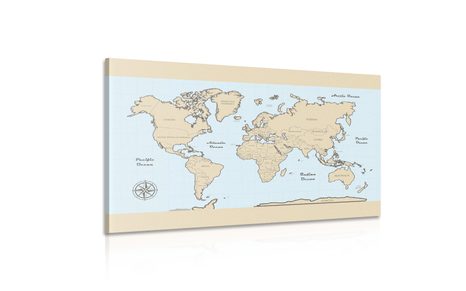 KÉP VILÁGTÉRKÉP BÉZS SZEGÉLLYEL - TÉRKÉPES KÉPEK - KÉPEK