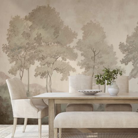 TAPET AUTOADEZIV ACUARELĂ DELICATĂ DE PĂDURE - TAPET PĂDURE - TAPETURI