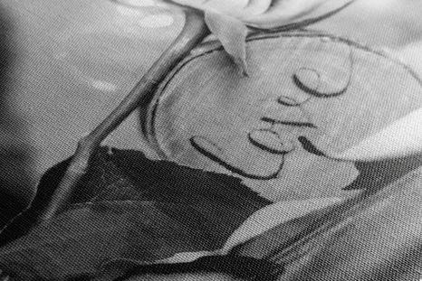 WANDBILD ROMANTISCHES GESTÄNDNIS LOVE IN SCHWARZ-WEISS - SCHWARZ-WEISSE BILDER - BILDER