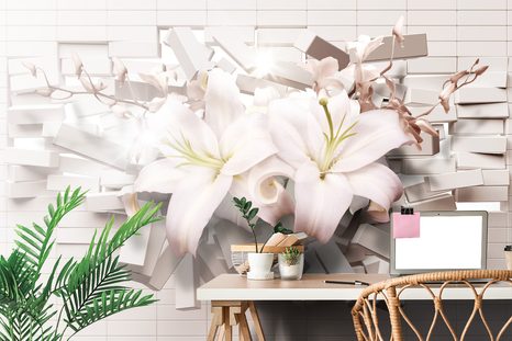 TAPETA LILIE V MODERNÍM PROVEDENÍ - VZOROVANÉ TAPETY - TAPETY