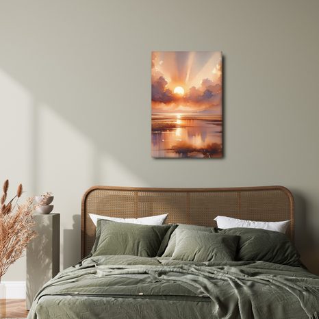 OBRAZ SLUNEČNÍ PAPRSKY V OBLACÍCH - OBRAZY VÝCHOD A ZÁPAD SLUNCE - OBRAZY