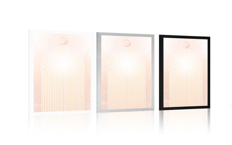 POSTER MODERNER PFIRSICHFARBENER REGENBOGEN MID-CENTURY - MOTIVE AUS UNSERER WERKSTATT - POSTER