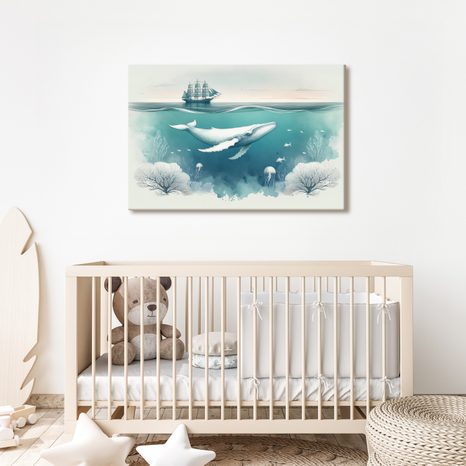 OBRAZ VELRYBA A KORÁLY POD HLADINOU - OBRAZY VELRYBY - OBRAZY