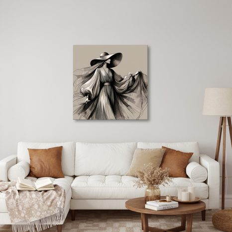 WANDBILD FRAU IM FLIESSENDEN KLEID - WANDBILDER FRAUEN - BILDER