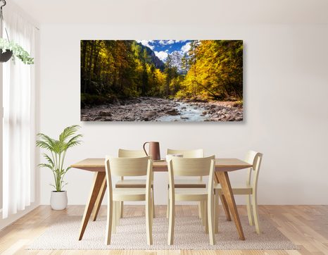 WANDBILD MALERISCHE BERGLANDSCHAFT - BILDER VON NATUR UND LANDSCHAFT - BILDER