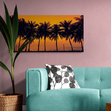 WANDBILD SONNENUNTERGANG ÜBER DEN PALMEN - BILDER VON NATUR UND LANDSCHAFT - BILDER