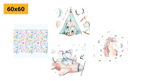 SET OBRAZOV PRE DETI V PASTELOVÝCH FARBÁCH - ZOSTAVY OBRAZOV - OBRAZY