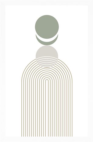 POSTER MODERNER REGENBOGEN MIT KREISEN MID-CENTURY - MOTIVE AUS UNSERER WERKSTATT - POSTER