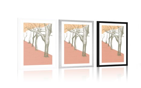 POSTER MIT PASSEPARTOUT PASTELL-ALLEE - MOTIVE AUS UNSERER WERKSTATT - POSTER