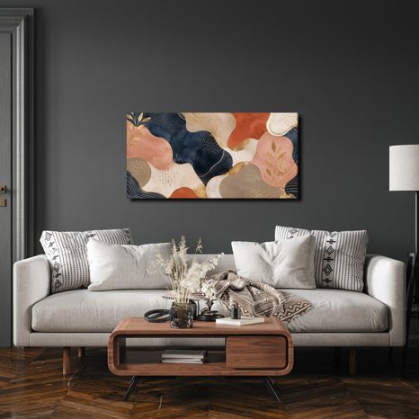 TABLEAU SUR TOILE – FORMES MODERNES EN OR - IMAGES FORMES ABSTRAITES - TABLEAUX
