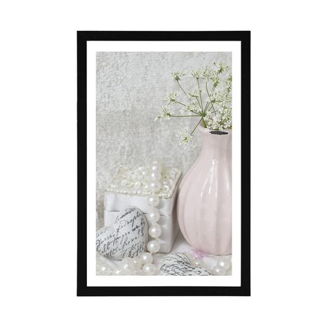 PLAKÁT S PASPARTOU LUXUSNÍ SHABBY CHIC ZÁTIŠÍ - PLAKÁTY - TOTÁLNÍ VÝPRODEJ 🔥