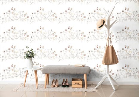 TAPÉTA VIRÁGOS RÉT FEHÉR KIVITELBEN - VIRÁGMINTÁS TAPÉTÁK - TAPÉTÁK