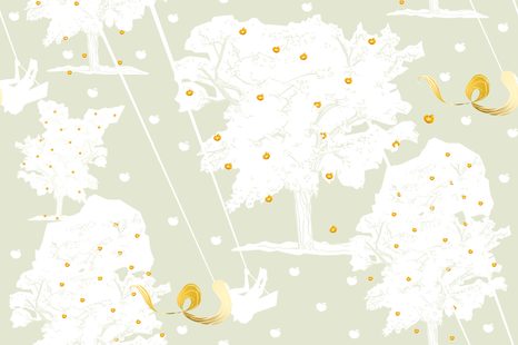 WALLPAPER GOLDEN APPLE ORCHARD - WALLPAPERS NATURE - WALLPAPERS