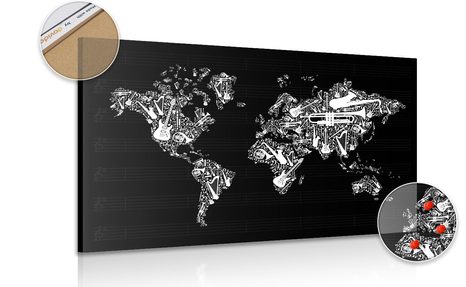 PICTURE ON CORK MUSIC WORLD MAP