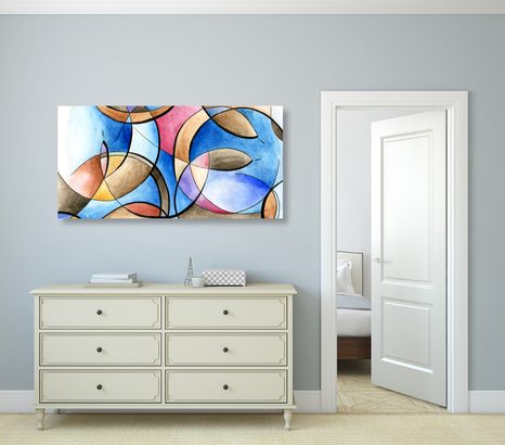 WANDBILD ABSTRAKTE ZEICHNUNG VON FORMEN - ABSTRAKTE BILDER - BILDER