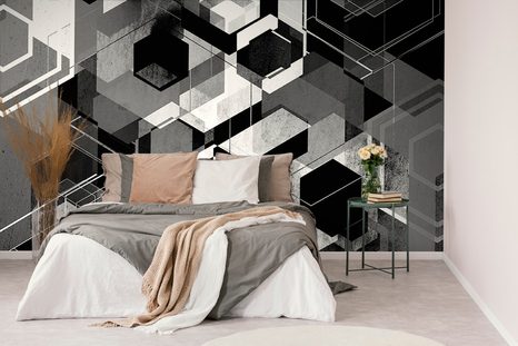 CARTA DA PARATI AUTOADESIVA – GEOMETRIA IN BIANCO E NERO - CARTA DA PARATI - 🔥 SVENDITA TOTALE