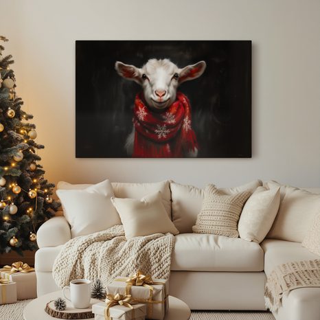 OBRAZ VÁNOČNÍ KOZA S ŠÁLOU - VÁNOČNÍ A ZIMNÍ OBRAZY - OBRAZY