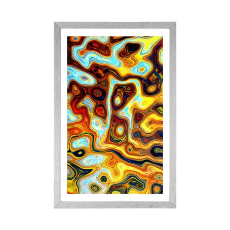 PLAKAT S PASPARTUOM ŠARENA APSTRAKCIJA - APSTRAKTNI I S UZORKOM - PLAKATI