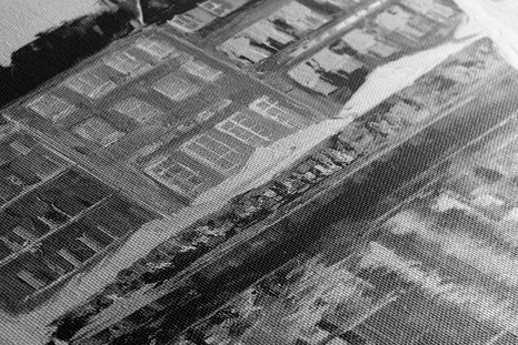 OBRAZ OLEJOMALBA BENÁTKY V ČERNOBÍLÉM PROVEDENÍ - ČERNOBÍLÉ OBRAZY - OBRAZY