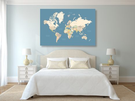 TABLOU HARTA CU ELEMENTE VINTAGE - TABLOURI CU HĂRȚI - TABLOURI