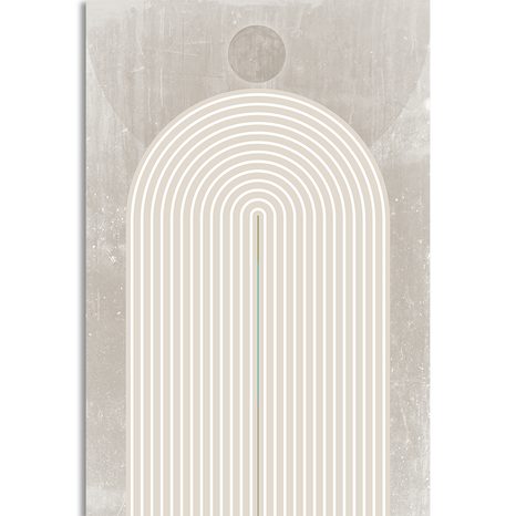 KÉP MODERN BÉZS SZIVÁRVÁNY MID-CENTURY - ABSZTRAKT KÉPEK - KÉPEK