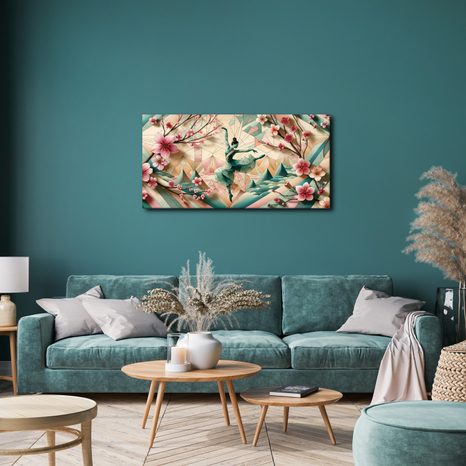 KÉP ABSZTRAKT BALERINA VIRÁGOK KÖZÖTT - NŐKET ÁBRÁZOLÓ KÉPEK - KÉPEK