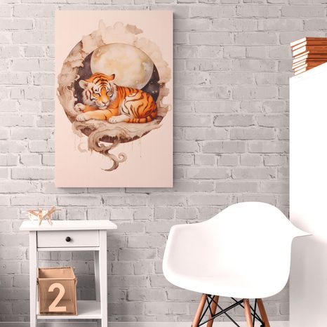 STAMPA SU TELA – TIGRE SOGNANTE - ANIMALI DA SOGNO - STAMPE E QUADRI