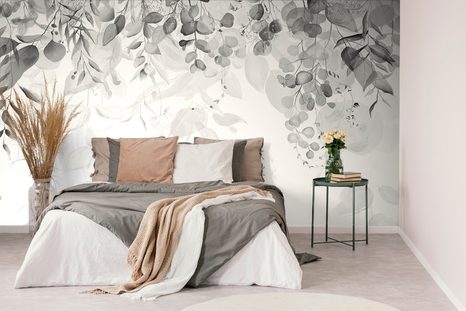 CARTA DA PARATI – TOCCO DI NATURA IN BIANCO E NERO - CARTA DA PARATI BIANCO E NERO - CARTA DA PARATI
