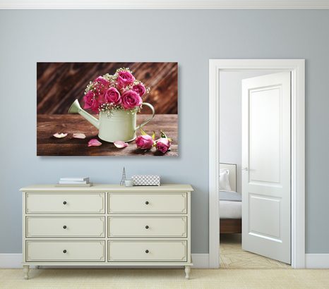 SLIKA ROŽE V KANGLICI - SLIKE TIHOŽITJE - SLIKE