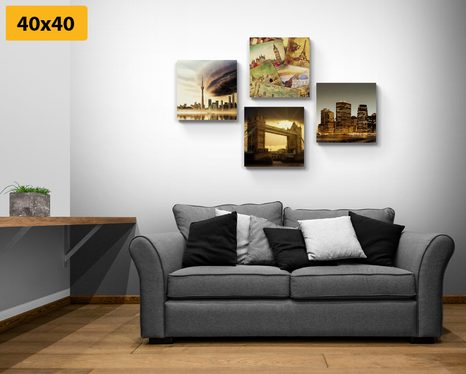 SET OBRAZOV TAJUPLNÉ MESTÁ - ZOSTAVY OBRAZOV - OBRAZY