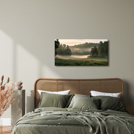 CANVASTAVLA MORGONDIS MELLAN TRÄDEN - TAVLOR MED FÄLT OCH ÄNGAR - TAVLOR