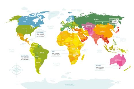 SAMOLEPÍCÍ TAPETA VÝJIMEČNÁ MAPA S BÍLÝM POZADÍM - SAMOLEPÍCÍ TAPETY - TAPETY