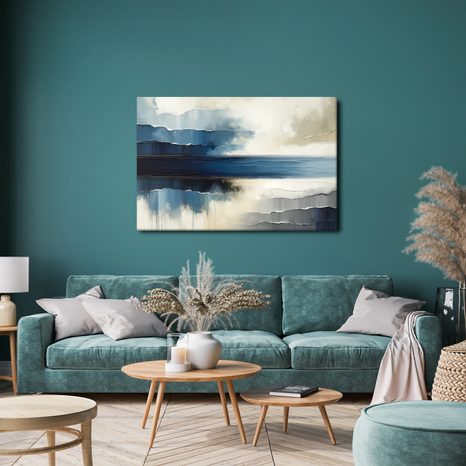 WANDBILD BERÜHRUNGEN DER WELLEN AM UNENDLICHEN HORIZONT - WANDBILDER ABSTRAKTE FORMEN - BILDER