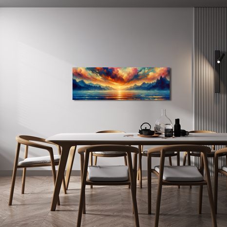 OBRAZ KLIDNÁ VODNÍ HLADINA PŘI ZÁPADU - OBRAZY VÝCHOD A ZÁPAD SLUNCE - OBRAZY