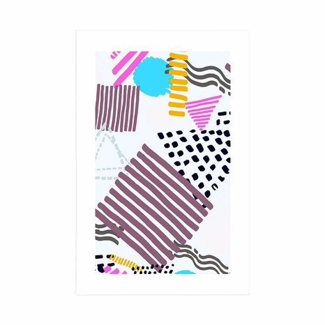 PLAKAT S PASPARTUOM MEMPHIS UZORAK U STILU POP-ART - POP ART - PLAKATI