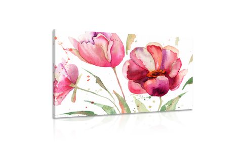 WANDBILD WUNDERSCHÖNE TULPEN IM INTERESSANTEN DESIGN - BILDER BLUMEN - BILDER