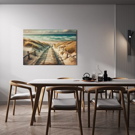 TABLEAU SUR TOILE – DUNES DE SABLE ET HORIZON MARIN - TABLEAUX - 🔥 VENTE TOTALE