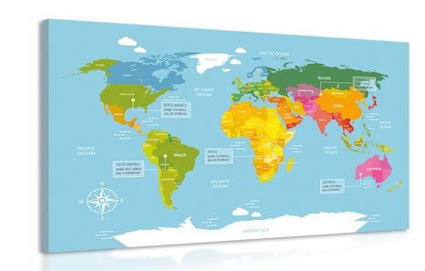 QUADRO ECCEZIONALE MAPPAMONDO - QUADRI MAPPE - QUADRI