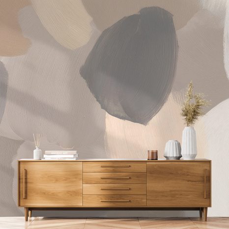 SAMOLEPIACA FOTOTAPETA ABSTRAKTNÉ NEUTRÁLNE ŤAHY ŠTETCOM - ABSTRAKTNÉ TAPETY - TAPETY