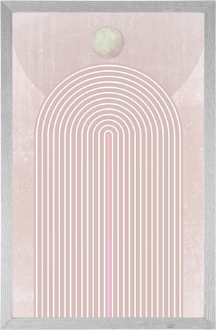 POSZTER MODERN RÓZSASZÍN SZIVÁRVÁNY MID-CENTURY. - MOTÍVUMOK A MŰHELYÜNKBŐL - POSZTEREK