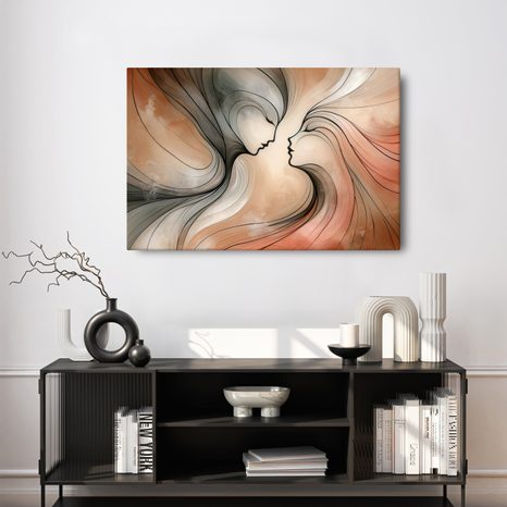 WANDBILD VERSCHMELZUNG DER SEELEN - BILDER MIT LIEBESMOTIVEN - BILDER