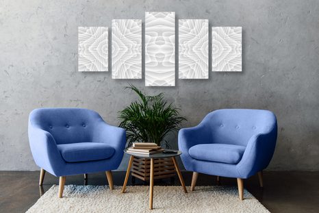 5-DÍLNÝ OBRAZ S KALEIDOSKOPOVÝM VZOREM - ABSTRAKTNÍ OBRAZY - OBRAZY