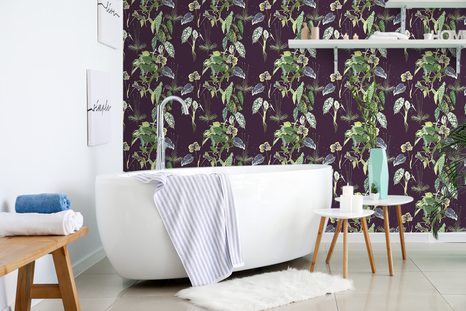 SAMOLEPÍCÍ TAPETA ROSTLINY NA NOČNÍ OBLOZE - SAMOLEPÍCÍ TAPETY - TAPETY