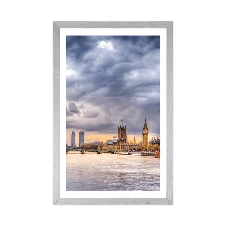 PLAKÁT S PASPARTOU JEDINEČNÝ LONDÝN - MĚSTA - PLAKÁTY